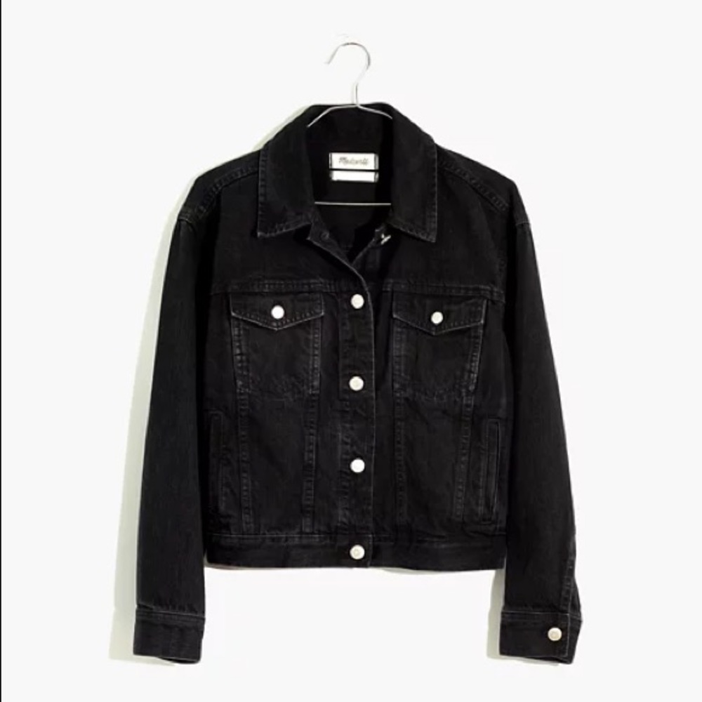 Madewell The Boxy-Crop Jean Jacket in Lunar Wash S